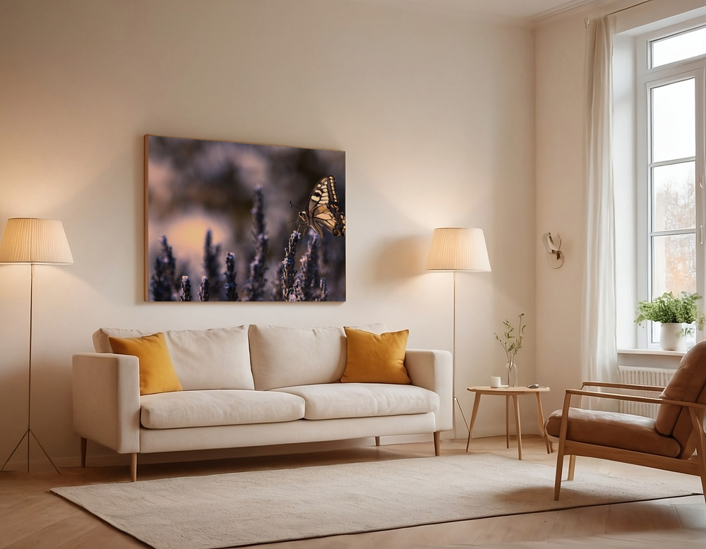 Canvas print - Juste effleurée over the sofa