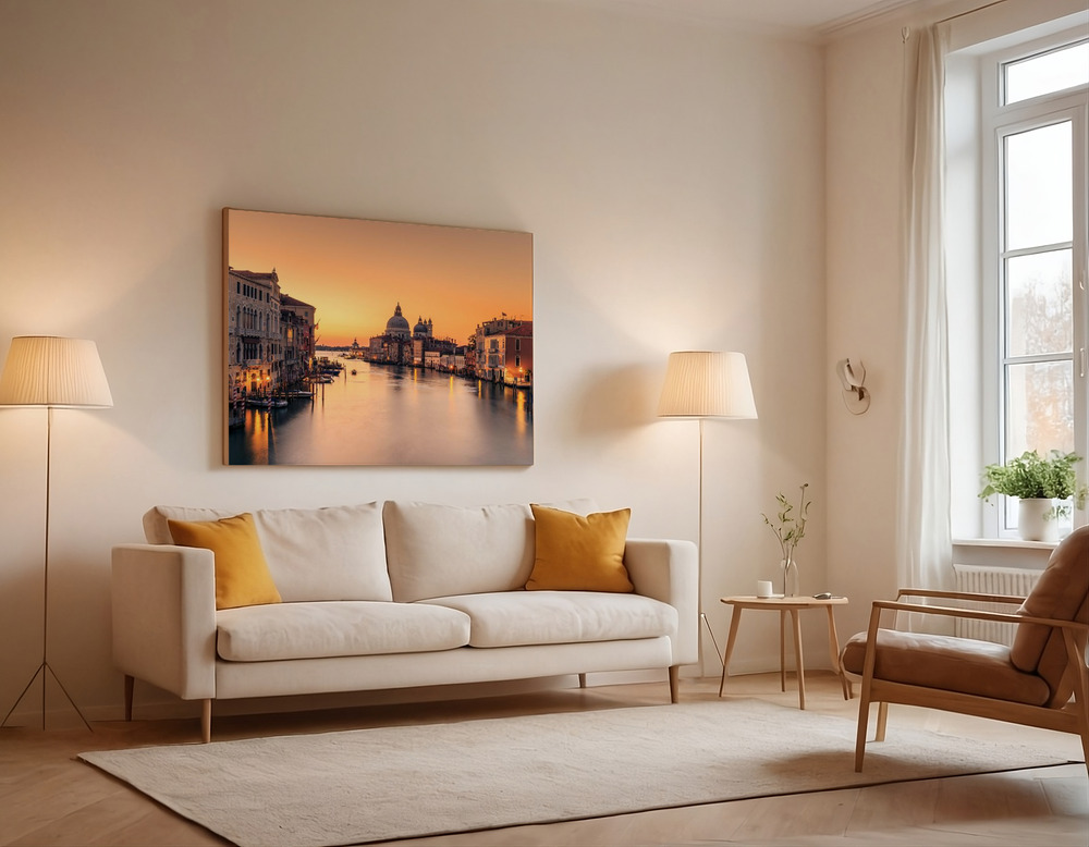 Canvas print - Dawn on Venice over the sofa