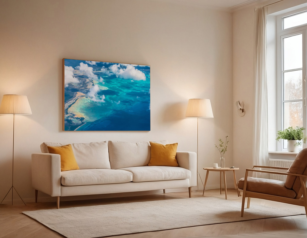 Canvas print - Sand Beach meets ocean over the sofa
