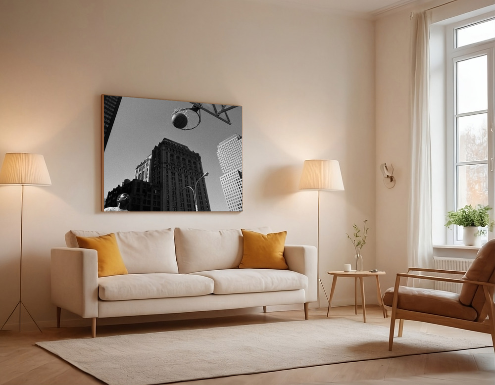Canvas print - The ball (from the series "Alone") over the sofa
