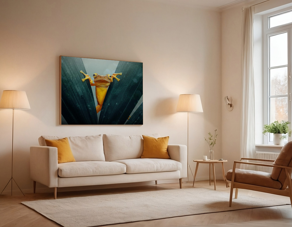 Canvas print - Gold Frog over the sofa