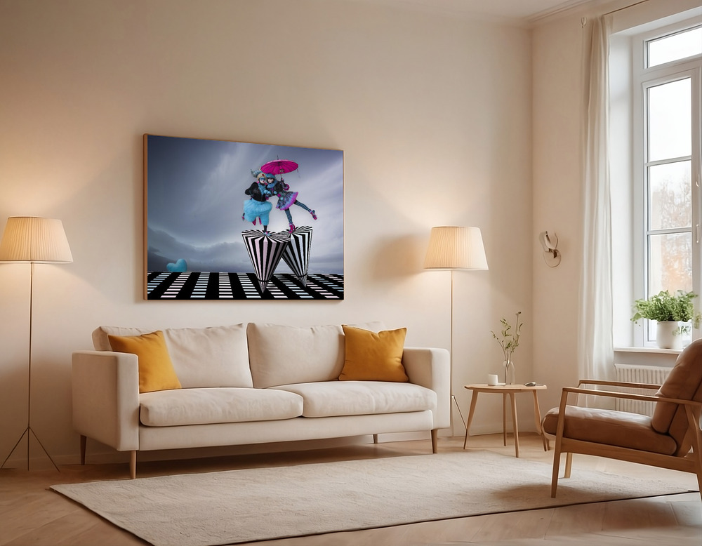 Canvas print - Spinning on the Runway of Love over the sofa
