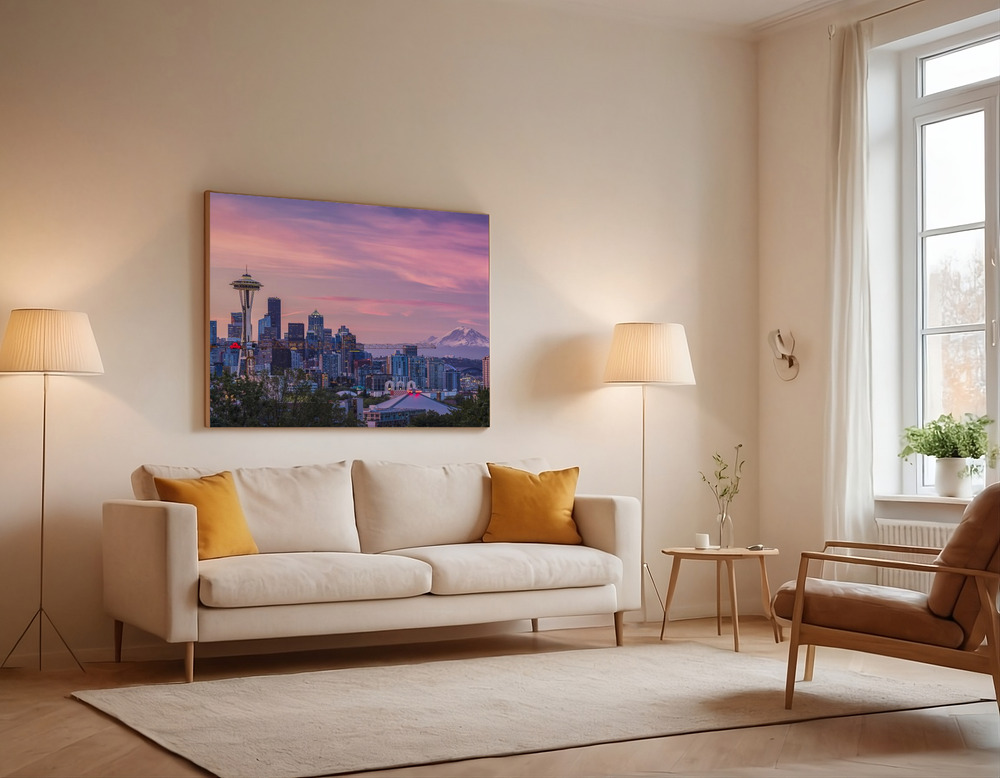 Canvas print - Good Morning, Seattle! over the sofa