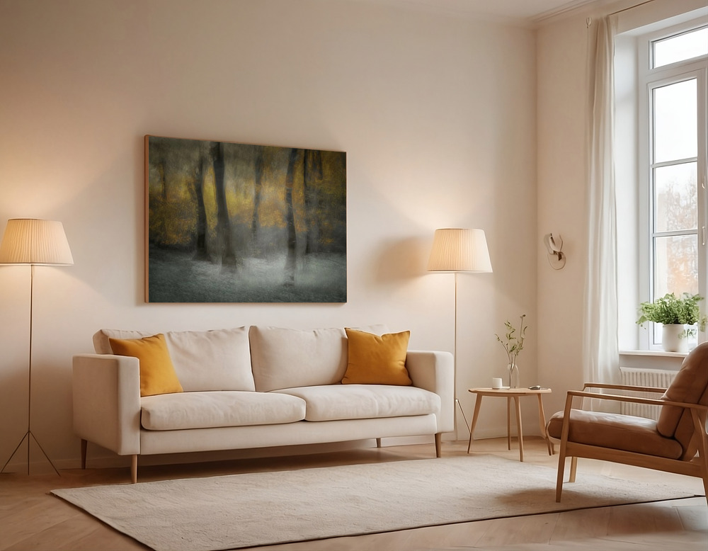 Canvas print - Dancing Trees over the sofa