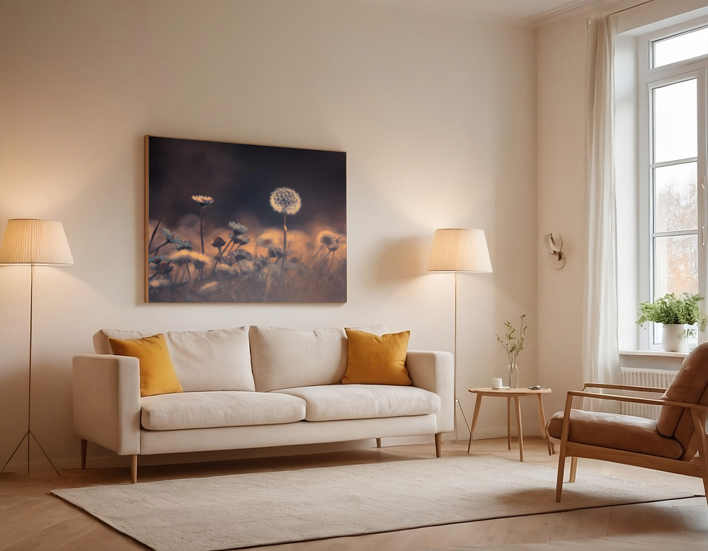 Canvas print - When he saw her over the sofa