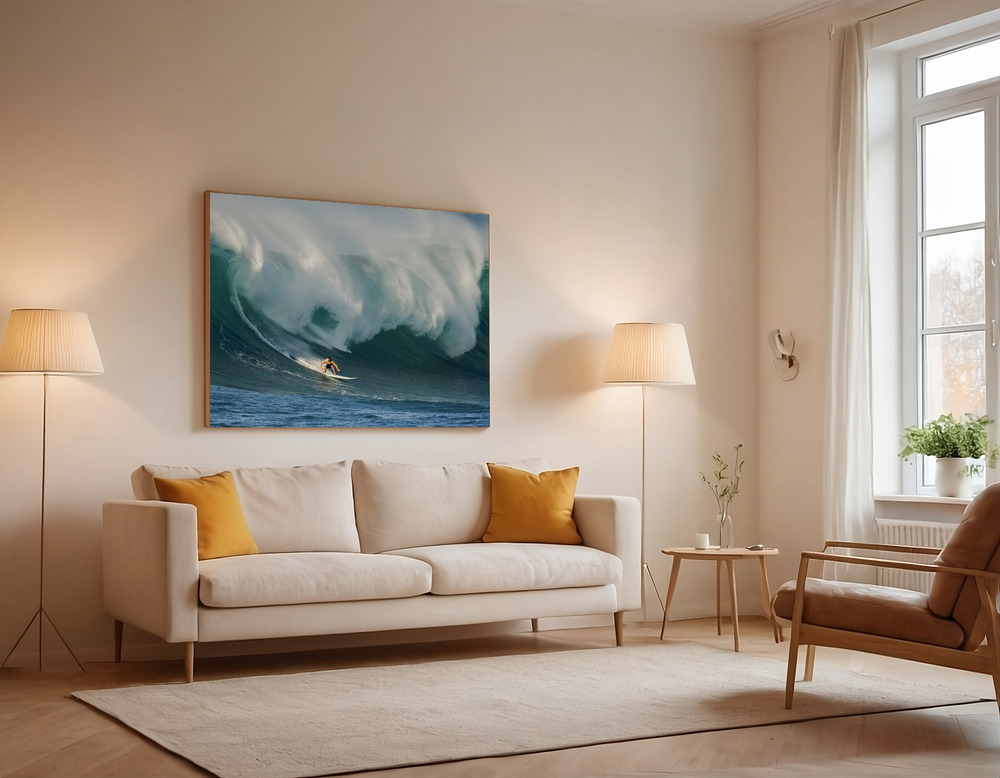 Canvas schilderi - Cresting the Giant over the sofa