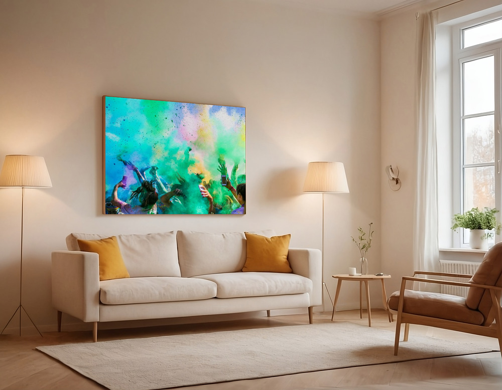 Canvas print - Color Run over the sofa