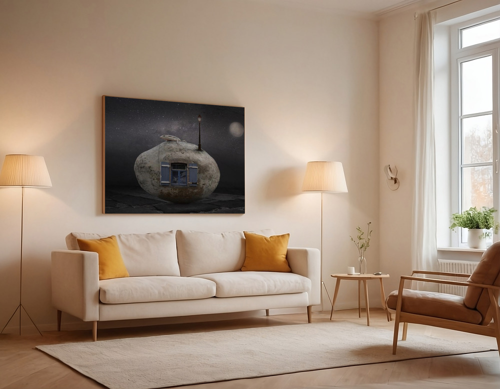 Canvas print - Stone house over the sofa