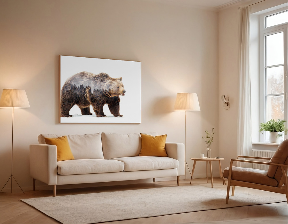 Canvas print - Bear over the sofa