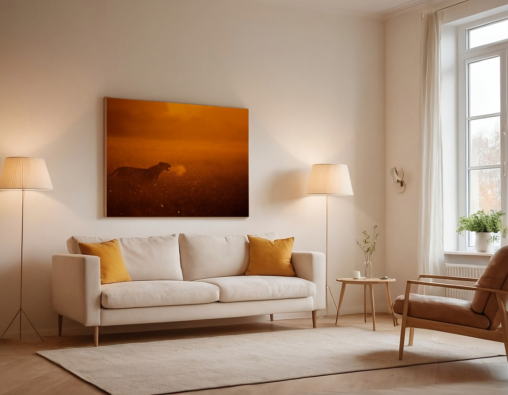Canvas print - Puff over the sofa