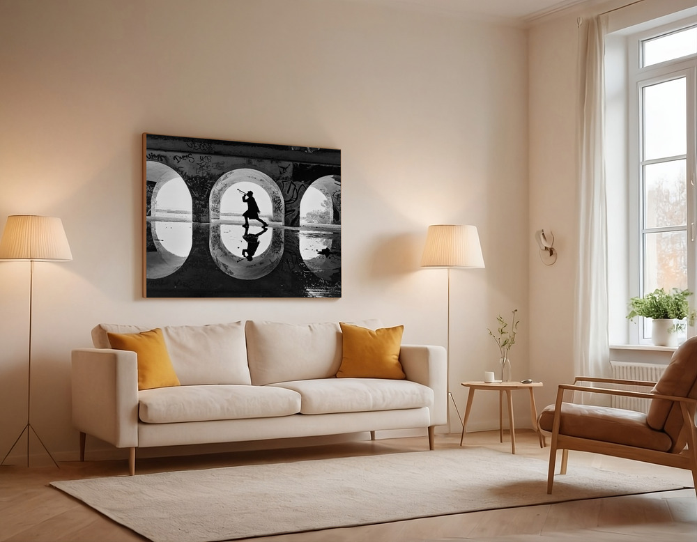 Canvas print - The human voice is the organ of the soul over the sofa