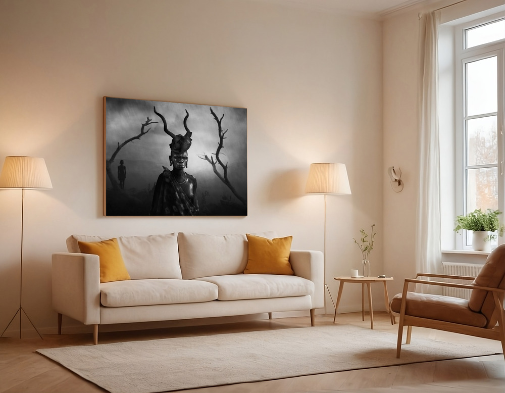 Canvas print - Woman Mursi over the sofa