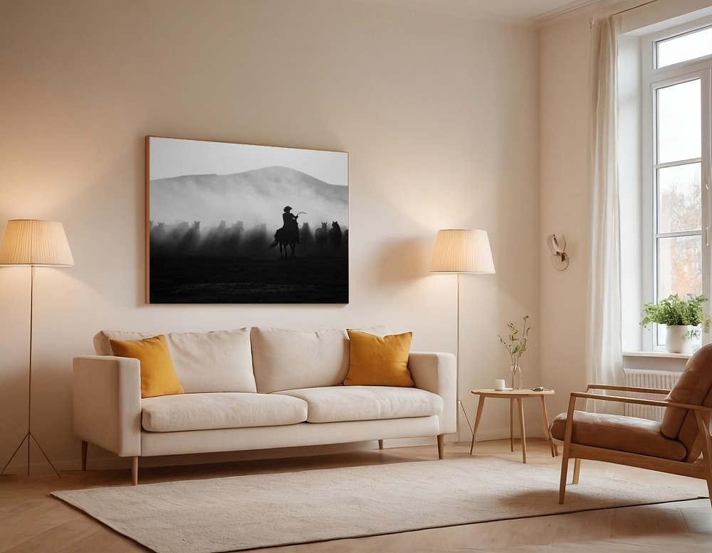 Canvas print - Chasing the Jades! over the sofa