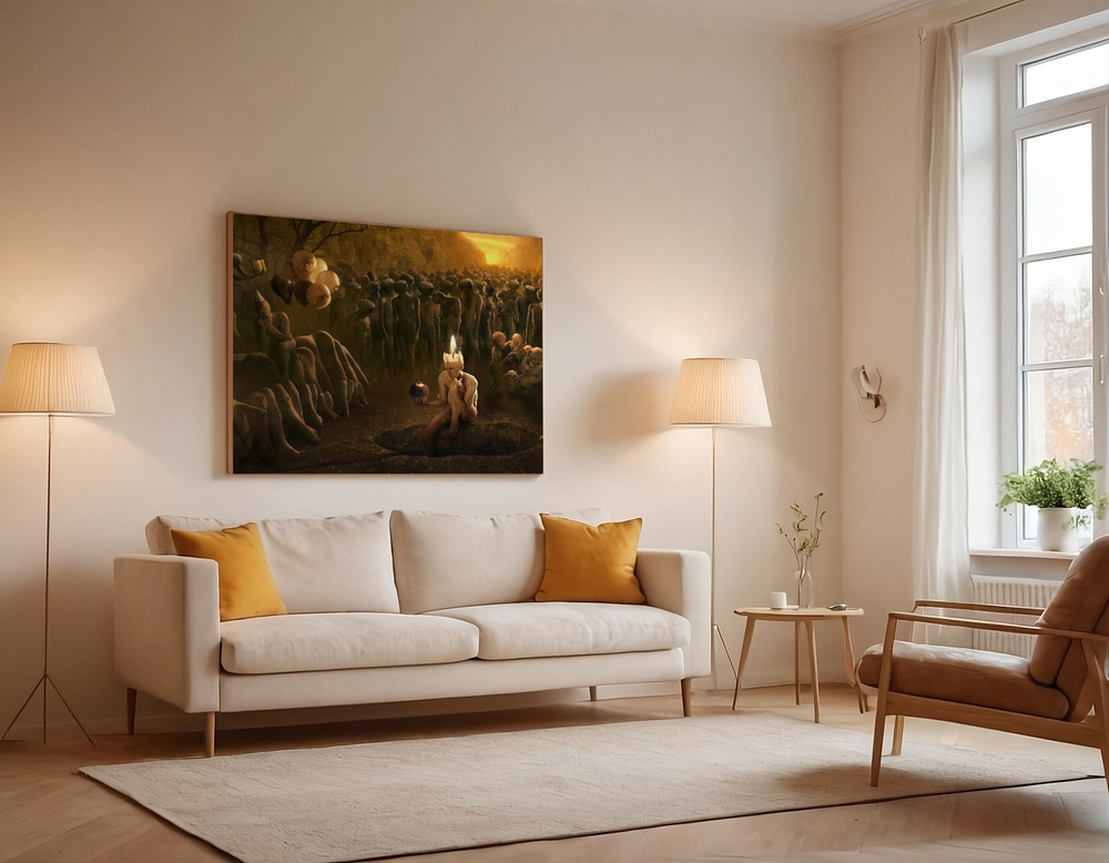 Canvas print - Happy Birthday over the sofa