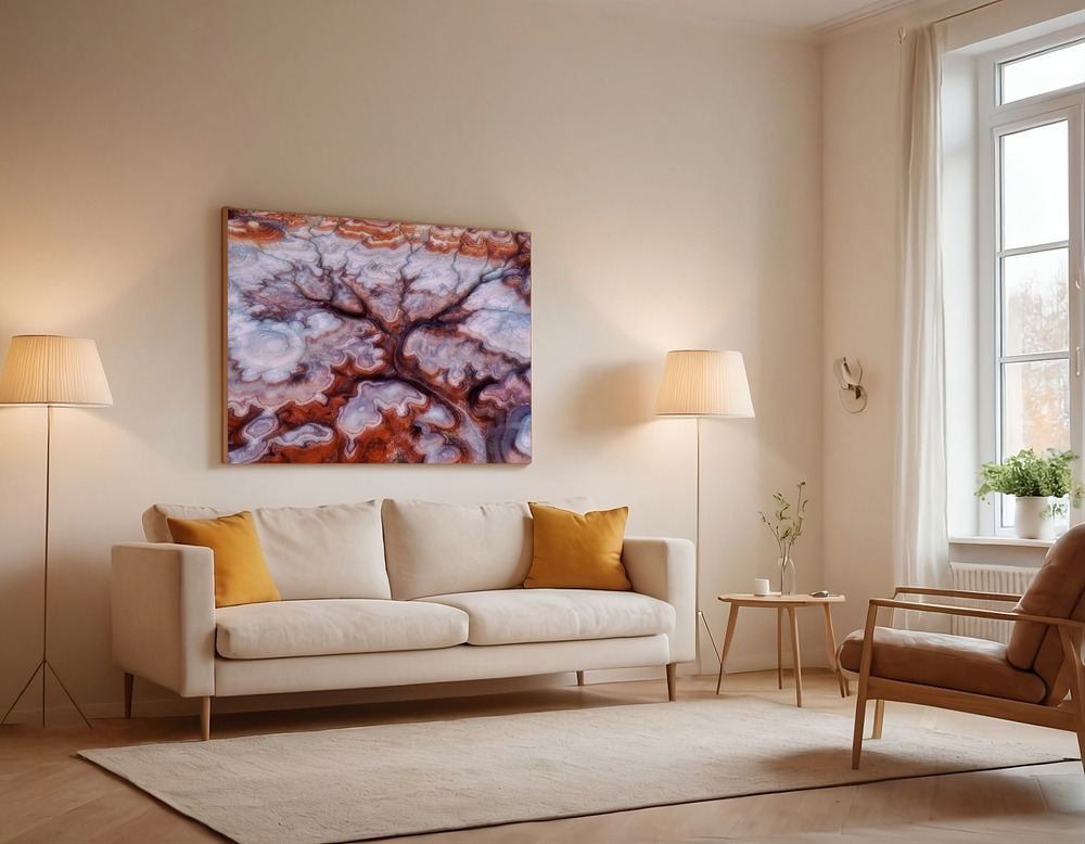 Canvas print - A Tree in the Desert over the sofa