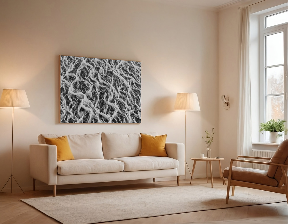 Canvas print - Wide river shapes over the sofa