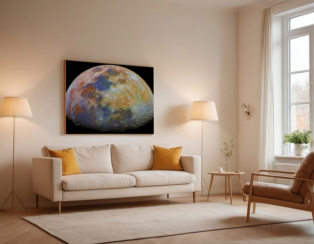 Stampe su tela - Mineral Moon over the sofa