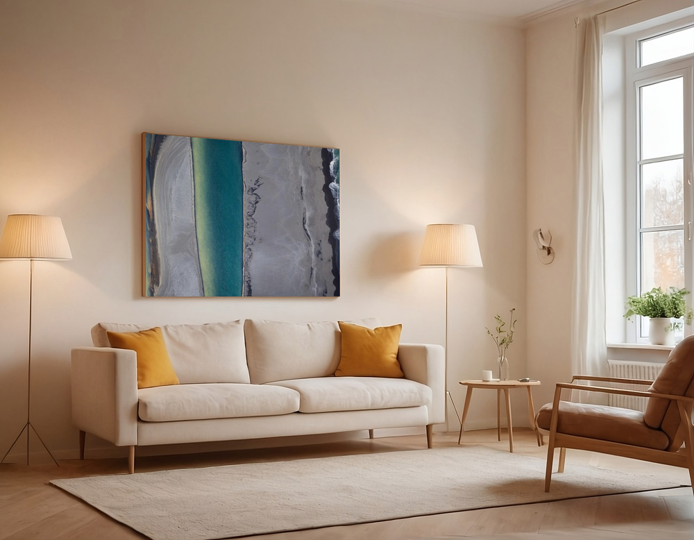 Canvas print - Icelandic coastline over the sofa