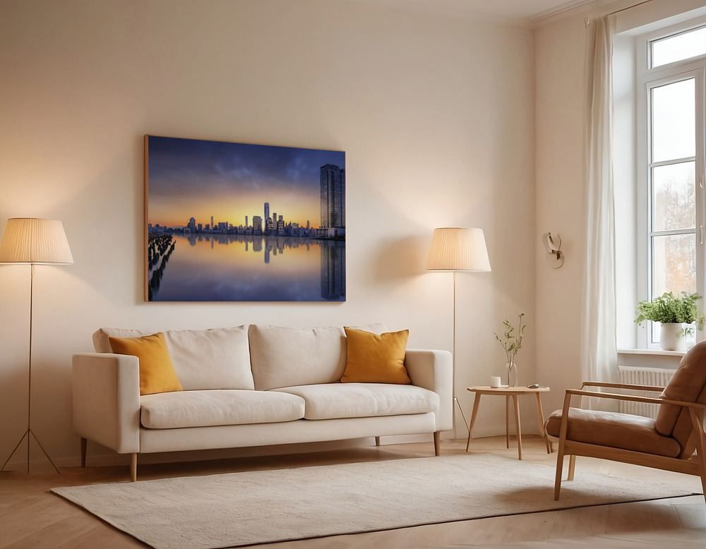 Canvas print - Sunset from Jersey over the sofa
