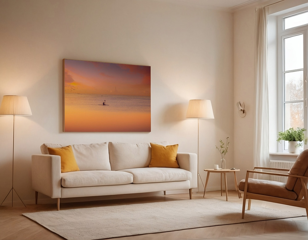 Canvas print - Albufera kayaking at sunset 7D17 over the sofa