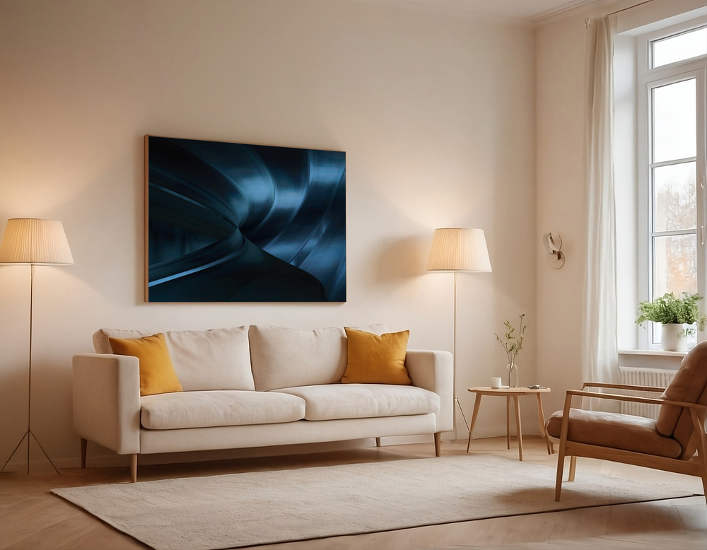 Canvas print - Blue roller coaster over the sofa