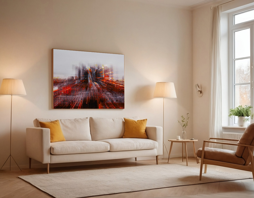Obraz na płótnie - Tron City over the sofa