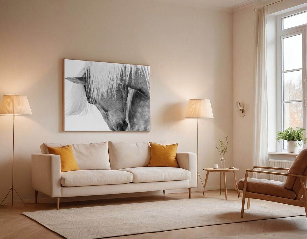 Canvas print - Halflinger Portrait over the sofa