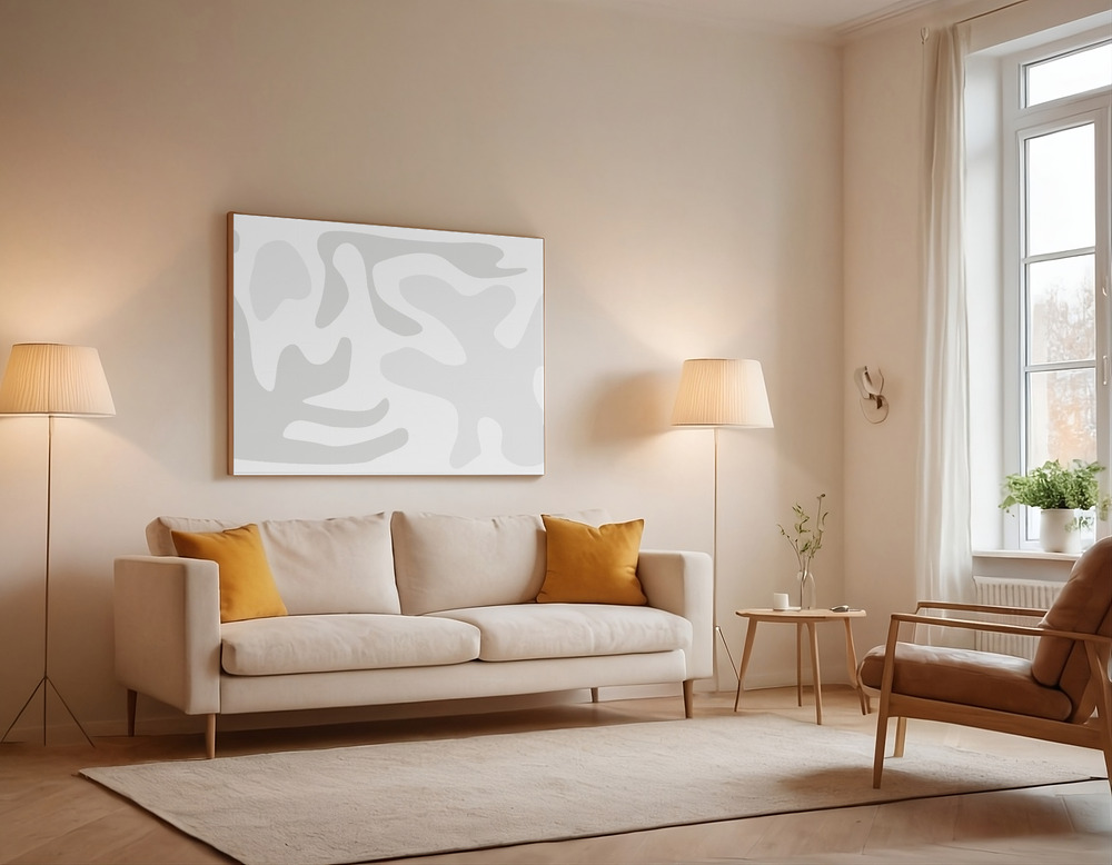 Canvas print - French Pattern 02 over the sofa
