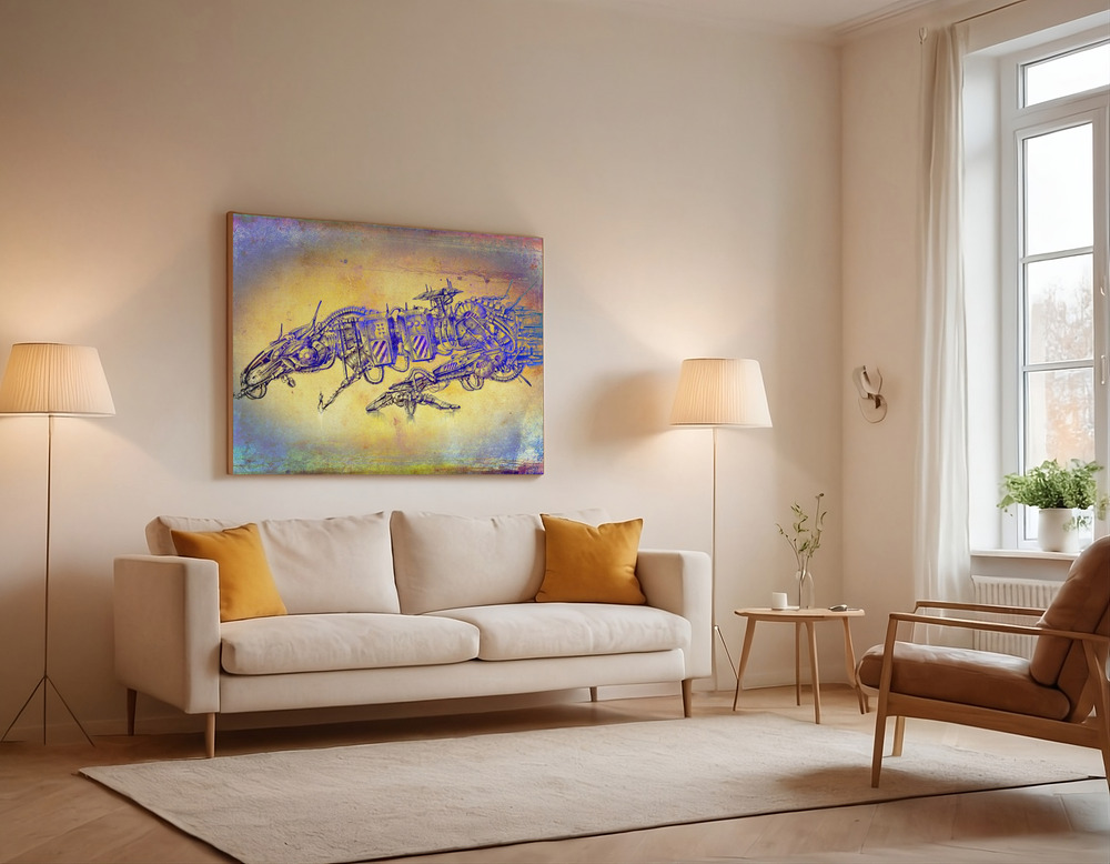 Canvas print - Velocide spaceship over the sofa