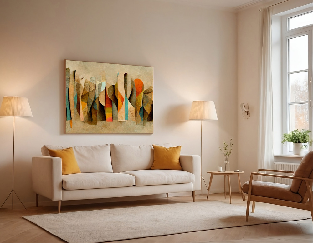 Canvas print - Scrolls over the sofa