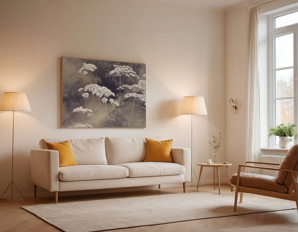 Canvas print - Wild Parsley over the sofa