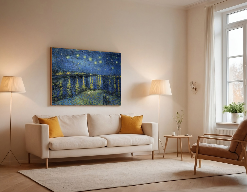 Canvas print - The Starry Night Over The Rhone over the sofa