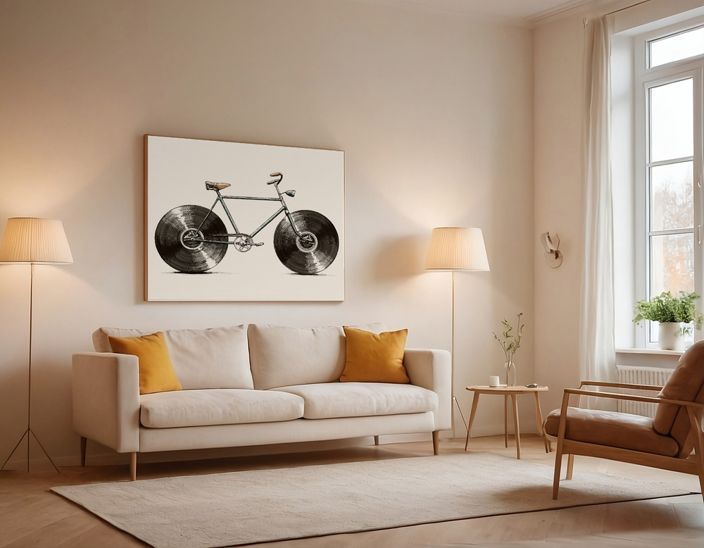 Canvas print - Velophone over the sofa