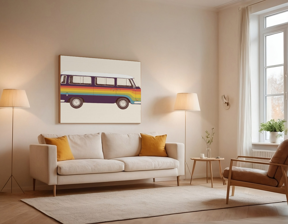 Canvas print - Van Rainbow over the sofa