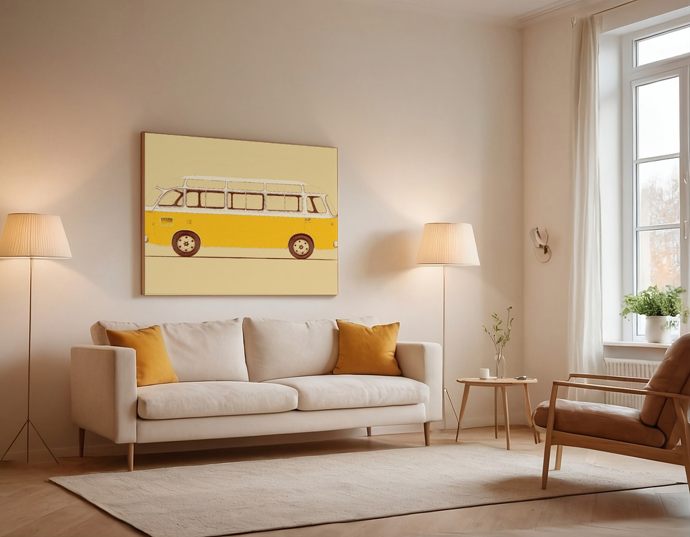 Canvas print - Yellow Van over the sofa
