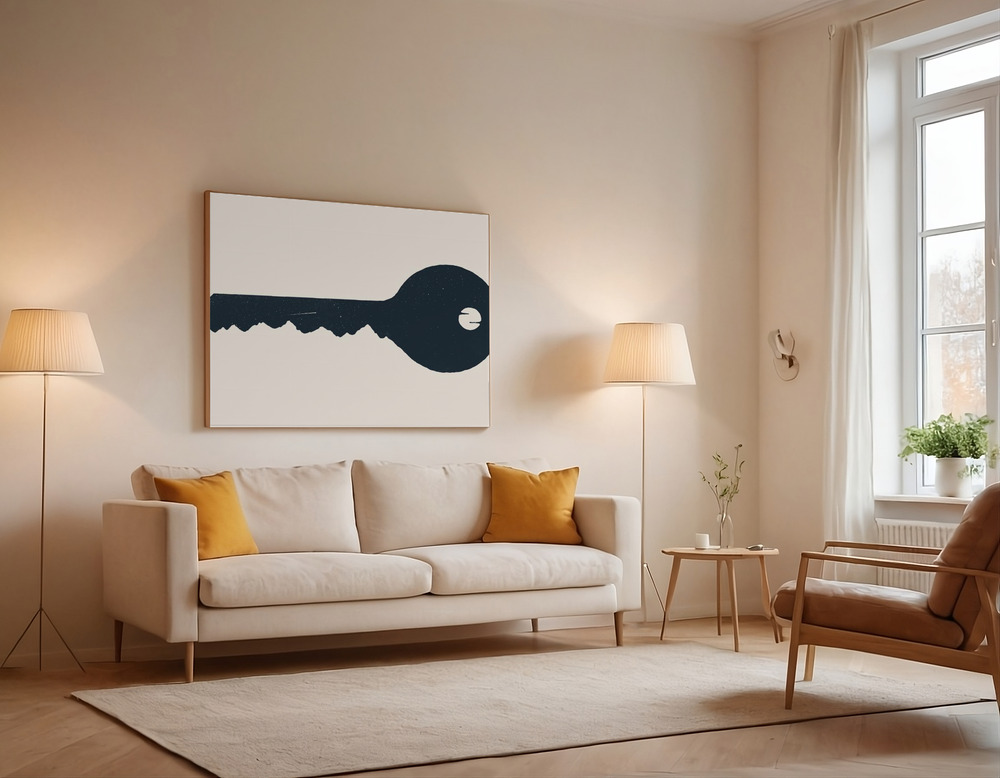 Canvas print - Key To The Mountain over the sofa