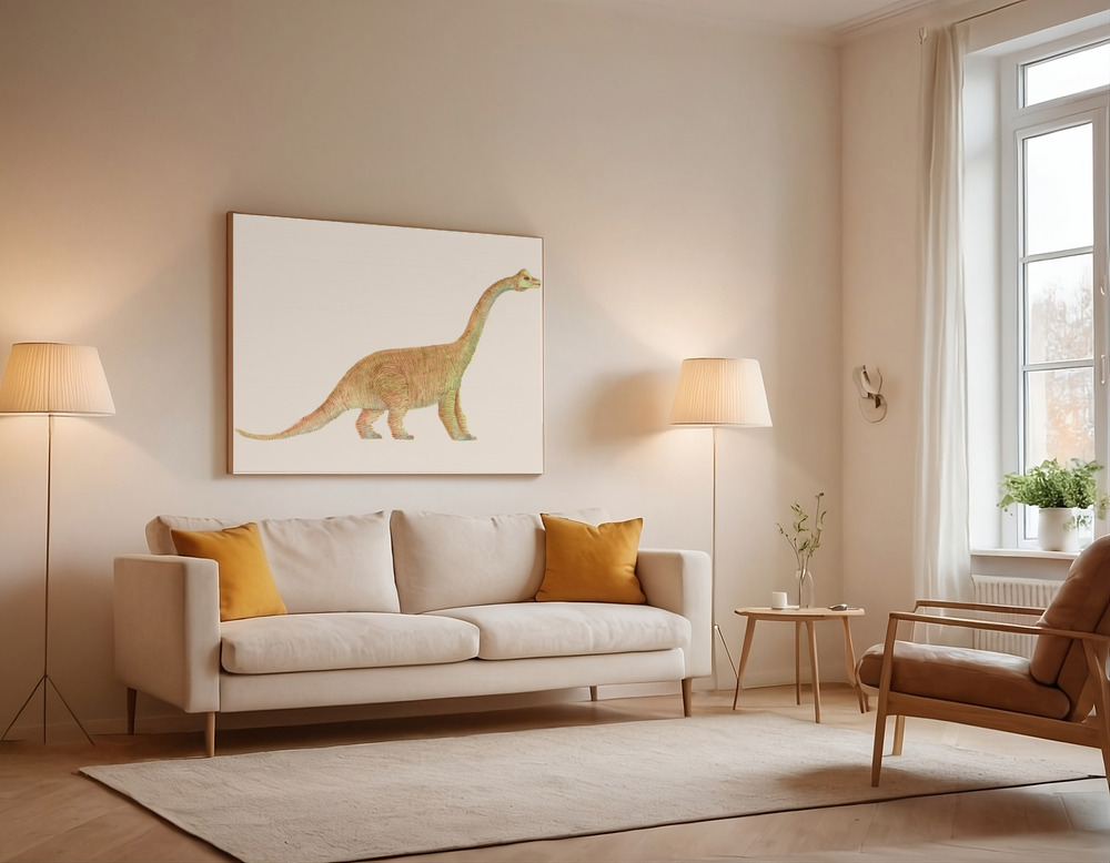 Canvas print - Diplodocus over the sofa