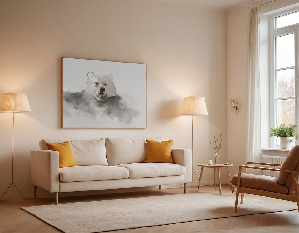 Canvas print - Bear over the sofa