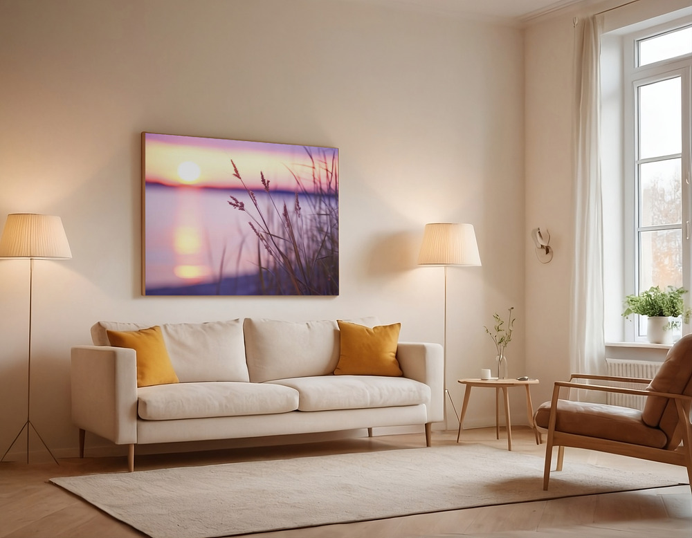 Canvas print - Purple Sunset over the sofa
