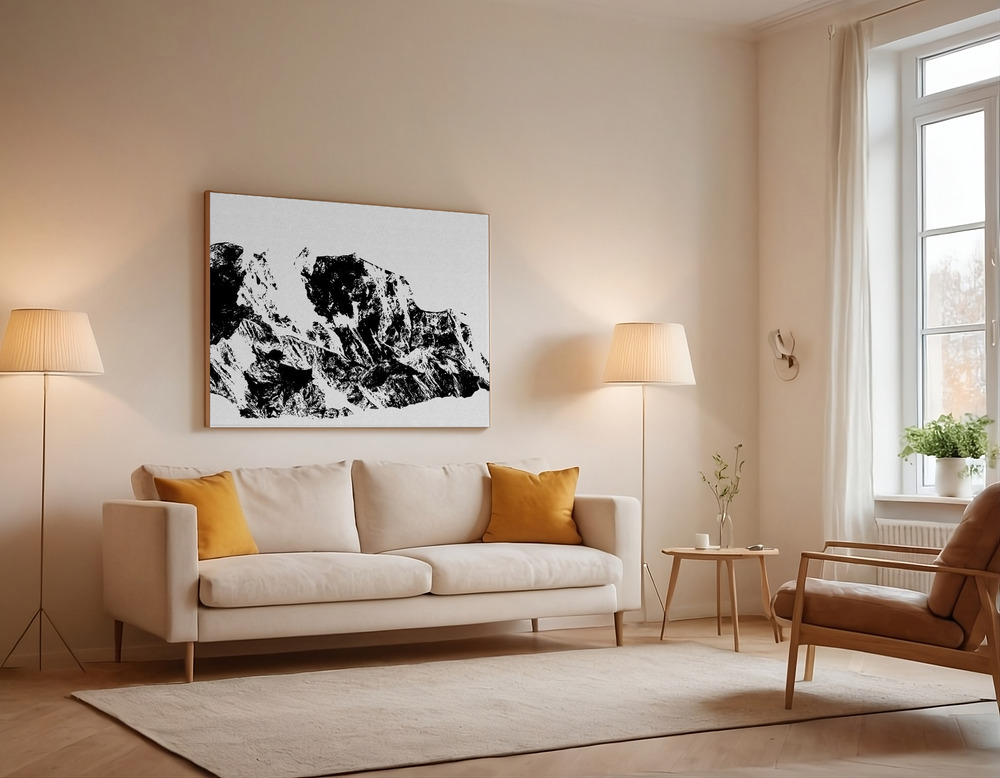 Canvas print - Mountains II over the sofa