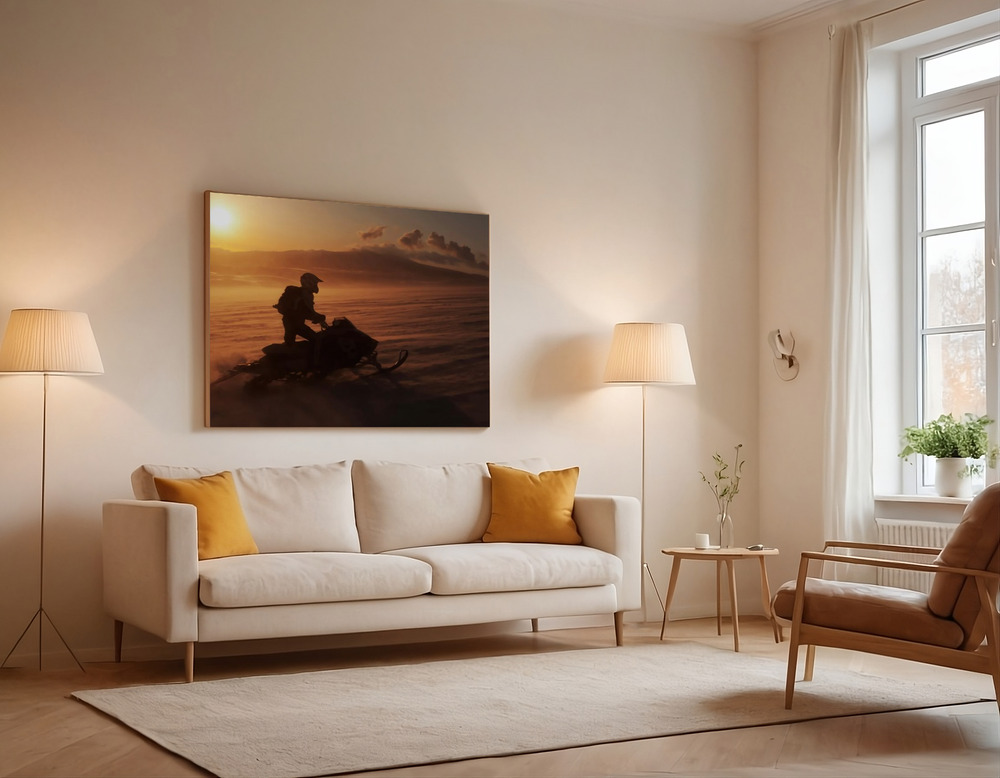 Canvas print - Land of fire and ice over the sofa