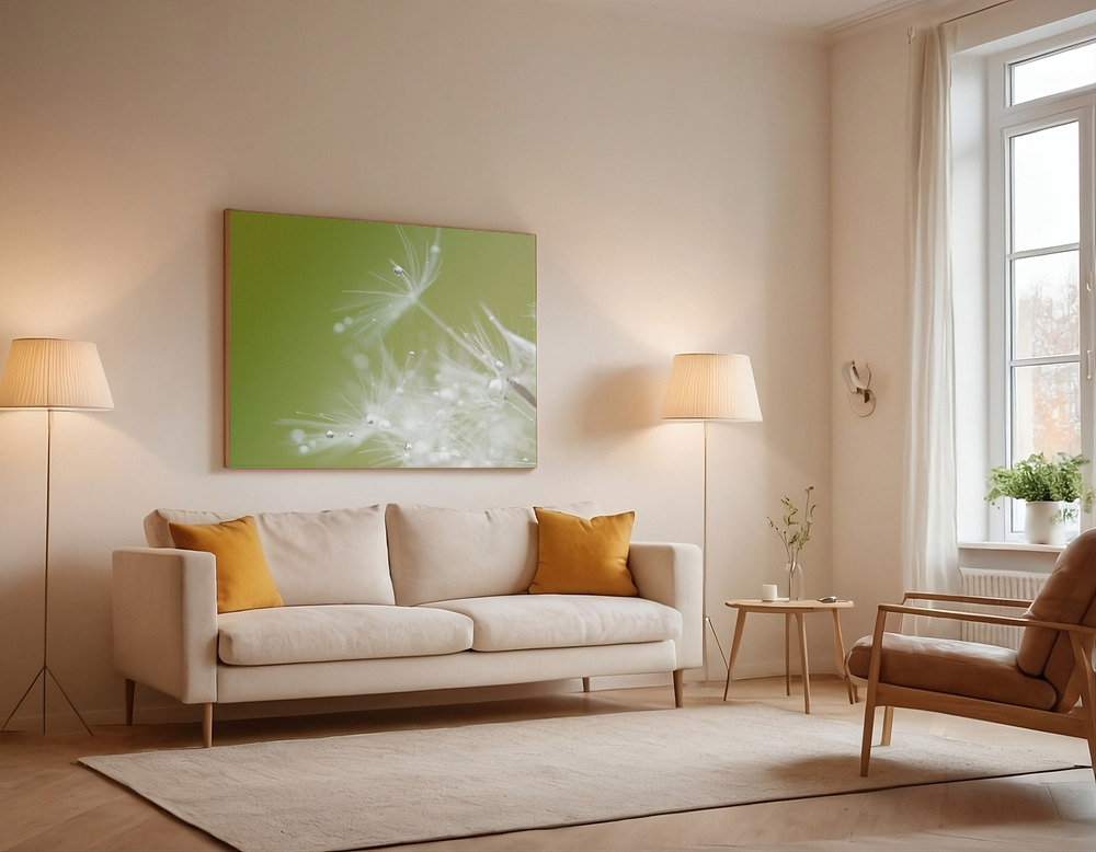 Canvas print - Green over the sofa