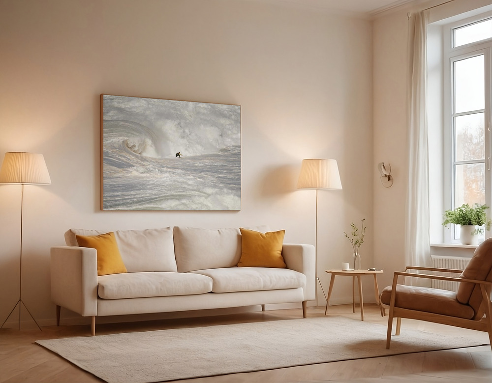 Canvas print - Nazaré North Canyon over the sofa