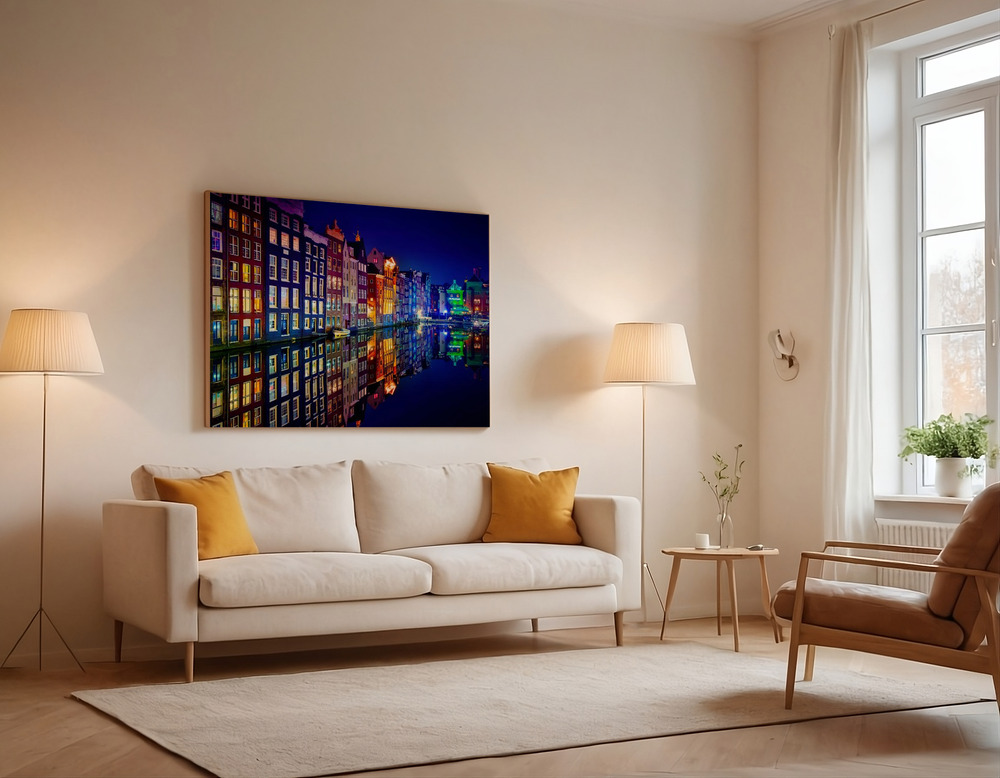 Stampe su tela - Amsterdam over the sofa
