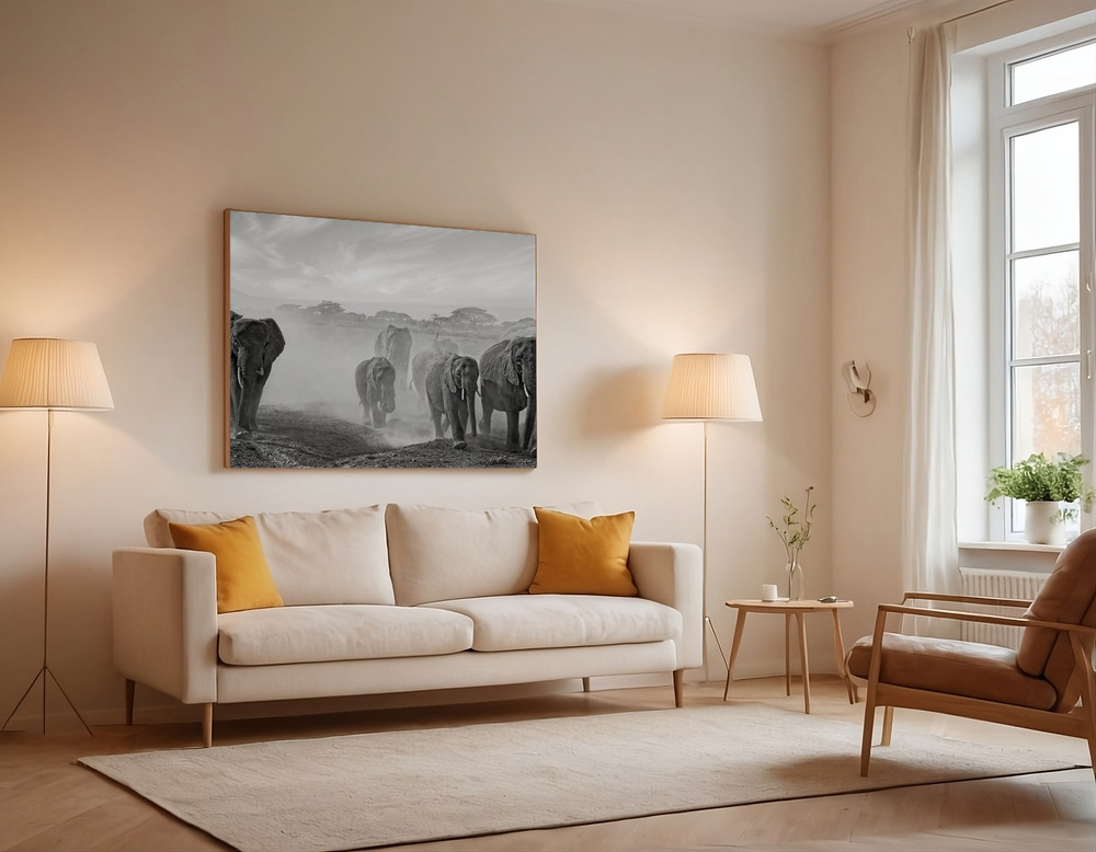Lienzo - Sequence of emotion over the sofa