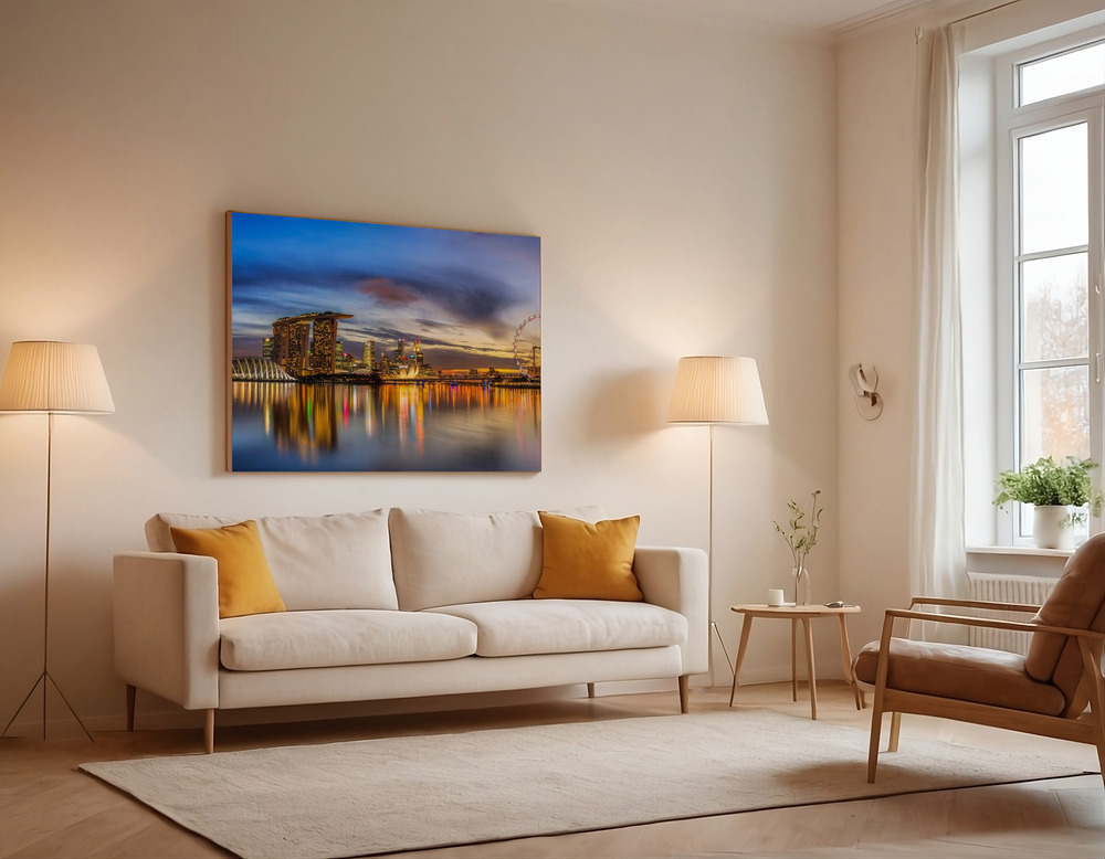 Canvas schilderi - Sunset by the Bay over the sofa