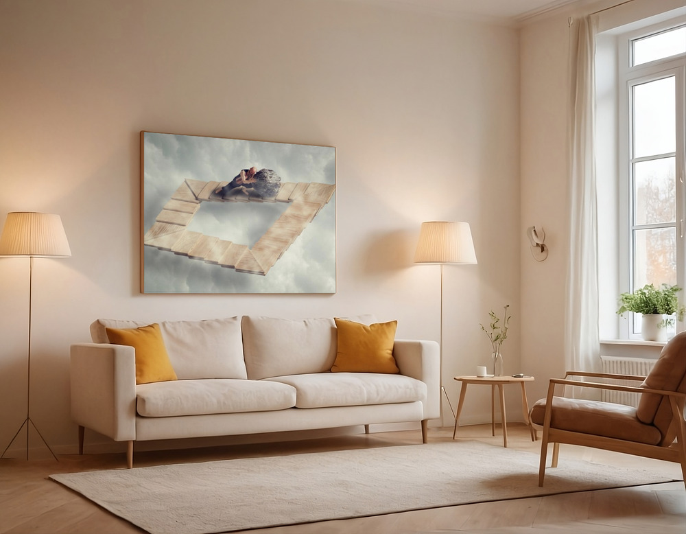 Lienzo - Sissyfos goes M.C. Escher over the sofa