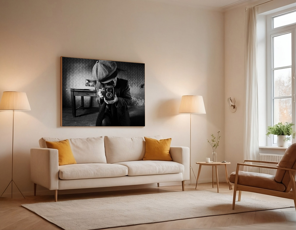 Canvas print - The photographer over the sofa