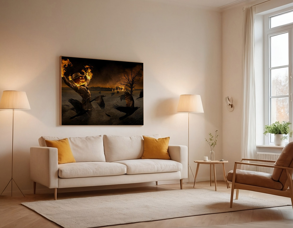 Canvas print - Jack-o'-Scarecrow over the sofa