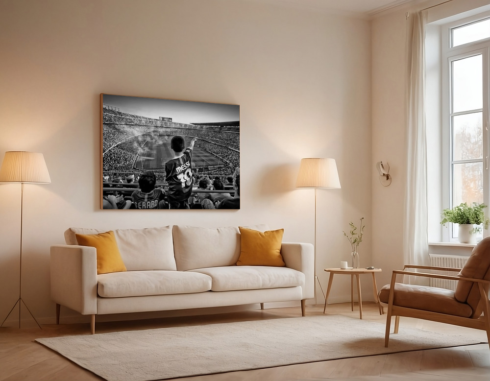 Canvas print - Cathedral of Football over the sofa